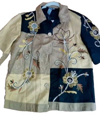 Indigo Moon EMBROIDERED BLAZER WOMEN Artsy Gold Black Tan Sz S NWT