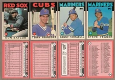 1986 Topps Traded TIFFANY Parallel Single Cards #1T-132T From Glossy Factory Set