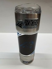 Carolina Panthers "The Pro" 32 oz Travel Tumbler with Metal Emblem