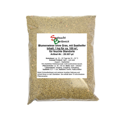 150qm Blumenwiese 1 kg Saatgut Wildblumen Bienenwiese mehrjhrig Naturweide  MEGA