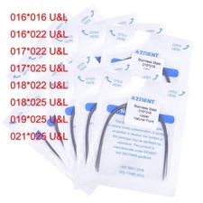 10XAZDENT Ortodoncia Dental Arco de Acero Inoxidable Alambre Rectangular Natural