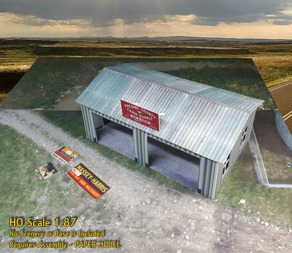 HO Scale 1:87 Shed Building - Pre-Cut & Pre-Scored CARDSTOCK PAPER kit WSH1 - Image 2 of 4