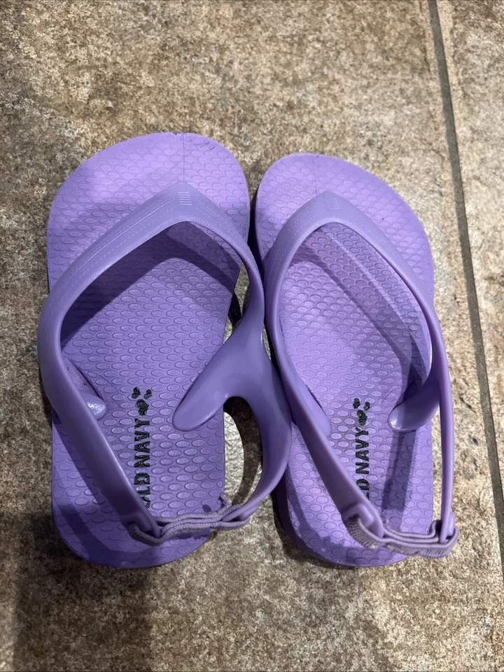Sandalias de verano púrpura claro azul marino antiguo para niños pequeños talla 7 Foto 2 de 4