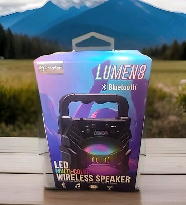 Premier Lumen 8 Bluetooth Multi Color Led Wireless Speaker New ! Free Shipping !