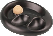 Pfeifenascher Ceramic oval schwarz matt / 2 Ablagen / 45 x 185 x 150 mm