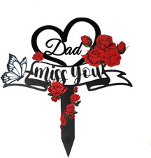 Memorial Plaques Stake Grave Decorations for Cemetery Metal Grave Plaque Stake M