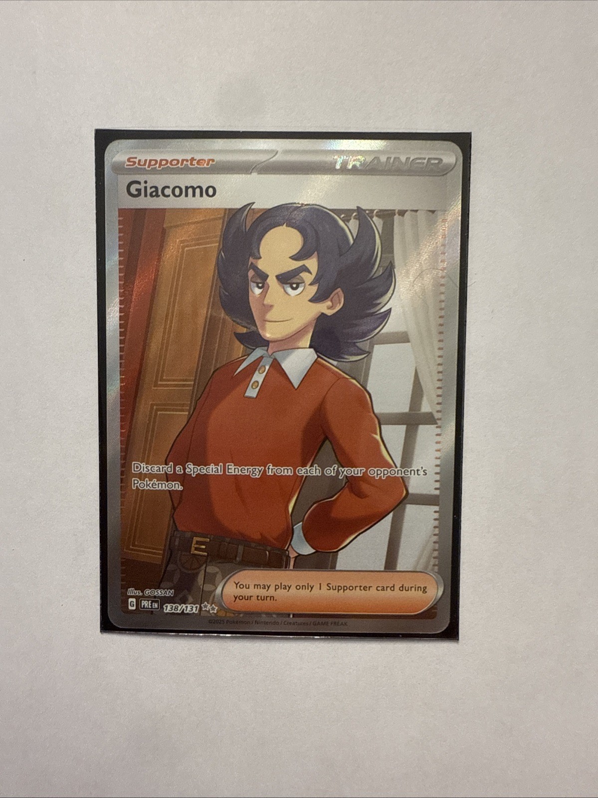 Pokémon TCG Giacomo 138/131 Ultra Rare Holo Card Prismatic Evolutions NM