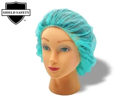 2000 Pcs Bouffant Cap Disposable Green Polypropylene Medical/Kitchen 24 Inch