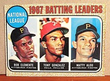 1968 Topps #1 Card - League Leaders Roberto Clemente, Matty Alou, Tony Gonzalez