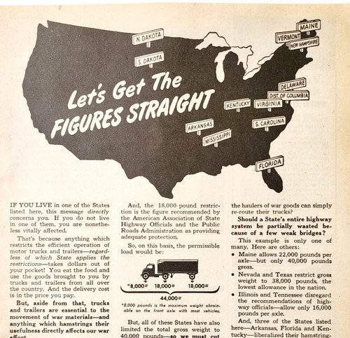 1944 Fruehauf Trailer Company Advertisement WW2 Era Trucking Detroit DWP7B