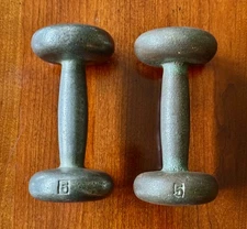 Ivanko Buns (2) 5 Pounds Rare Roundhead Globe Bun Vintage Dumbbells