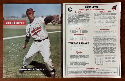 Vintage 1995 Indians Game Face Scorebook Magazine Manny Ramirez “Man Oh Manny” - Picture 6 of 6