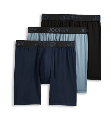 Jockey Essentials Men's Microfiber 3-Pack Long-Leg Boxer Briefs Underwear: S-3XL