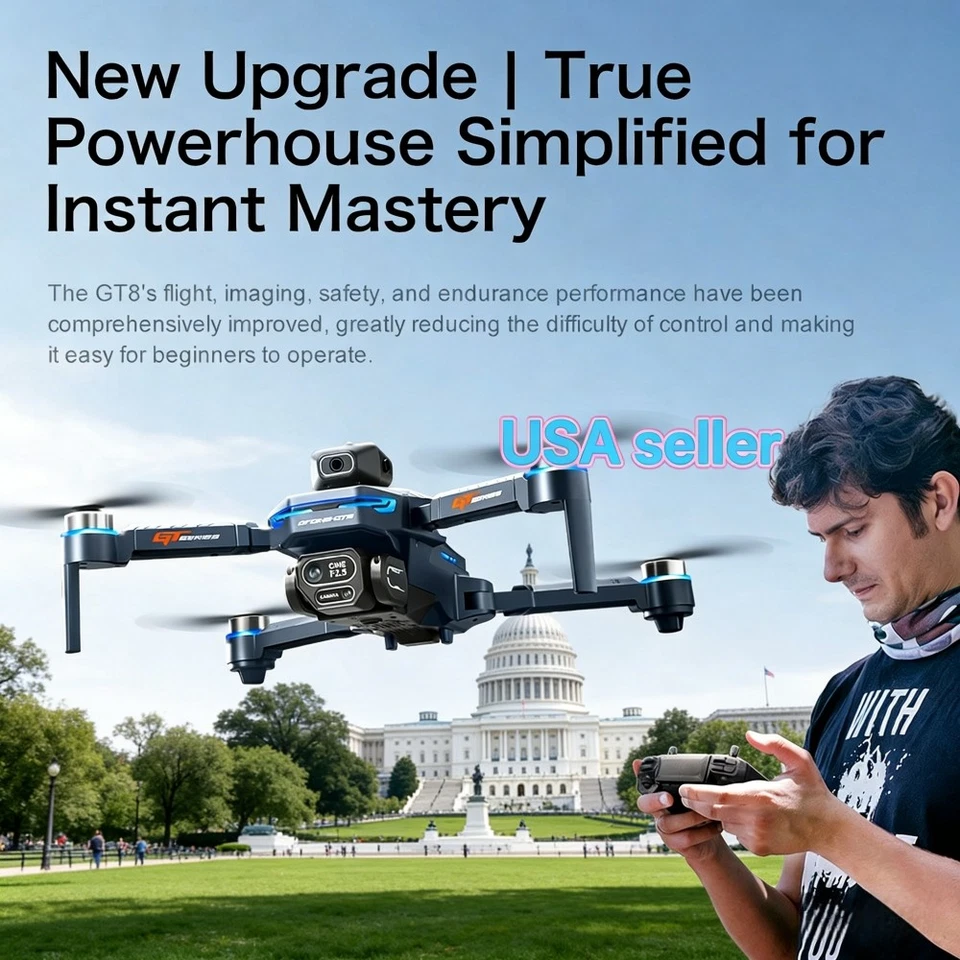 6K(720P)GT8 Brushless Drone with HD Camera 4-Axis Obstacle Avoidance - Image 3 of 4