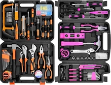 Tool Set,148-Piece Home Repair Tool Kit for Men + 206-Piece Pink Tool Set for Wo