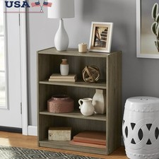3 Shelf Bookcase W/ Adjustable Shelves Sturdy Storage Living Room Office New
