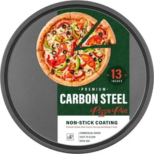 DecorRack 13 Inch Carbon Steel Pizza Pan, [Premium] 1 Pack, 