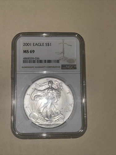 2001 American Silver Eagle Coin - NGC MS69