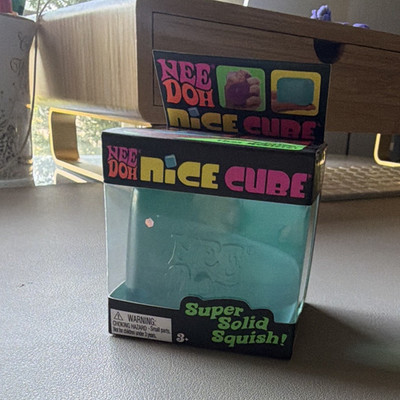 Schylling NeeDoh Nice Cube Super Solid Squishy Squeeze Toy, Blue  