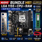 BUNDLE Scheda madre H61 LGA 1155 + RAM DDR3 8GB + CPU I3-2100 + SLOT M.2 + SATA