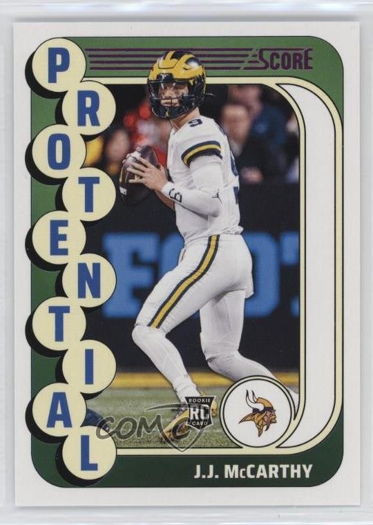 2024 Score Protential Purple JJ McCarthy #10 Rookie RC s1i