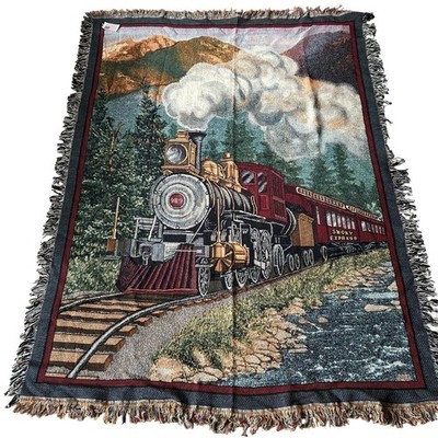 NWT woodworkers and Weaver s Smoky Express Tapestry Throw Blanket 