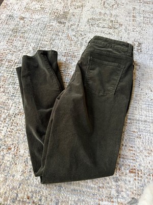 Talbots Women's Corduroy Pants Straight Leg Size 10 Dark Olive Green Excellent