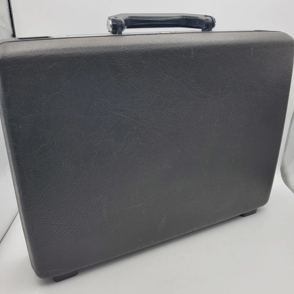 复古新秀丽棕色银色硬壳旅行公文包  — 第 2/4 张图片