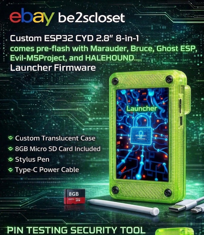 ESP32  2.8" | WF/BT 10-in-1 Security Research Multi-Tool🔓✅