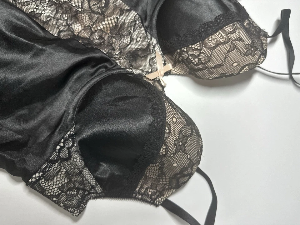 Peluche Morgan Taylor Intimates Cami Talla M Tazas con aros Negro Beige Foto 4 de 4