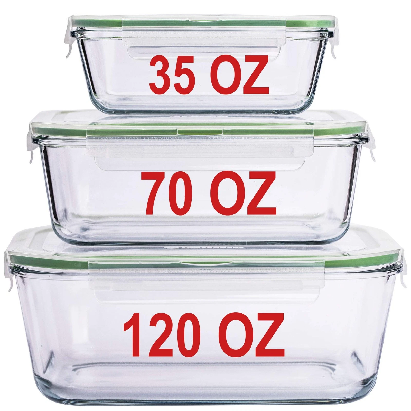 X-LARGE Glass Food Storage Containers with Lids Baking Dish Set Glass Storage...