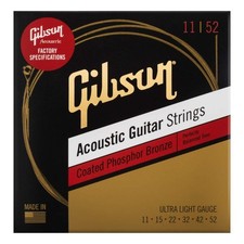 GIBSON SAG-CPB11 Coated Phosphor Bronze Ultra-Light Acoustic Guitar Strings x 3