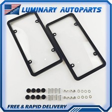 2x Clear License Plate Frames And Covers Front Rear Heavy Duty Universal Kit Us 2x Clear License Plate Frames And Covers Front Rear Heavy Duty Universal Kit Us