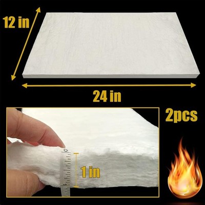 Versatile 2 PC Ceramic Fiber Blanket, 24  x 12  x 1  for High-Temperature Tasks
