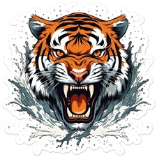 Tiger Splash - Vinyl Decal Sticker - Car Window Laptop - ebn9498