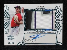 2021 Leaf Trinity Patch Platinum 16/99 Zac Veen #PA-ZV1 Patch Auto 0rm6