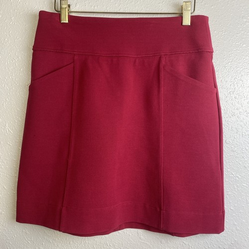 Anthropologie Maeve Mackenzie Ponte Mini Skirt Hot Pink Business Casual Small - Picture 1 of 14