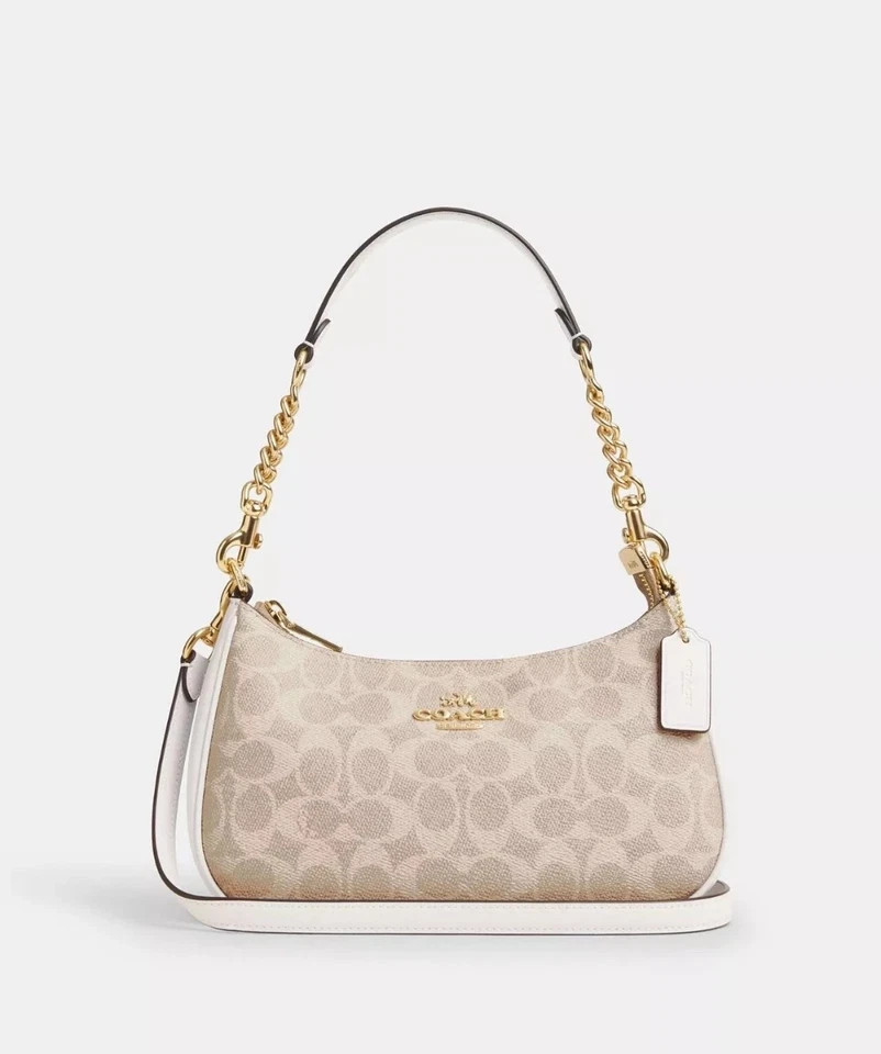 NWT Coach Teri Shoulder Bag In Signature Canvas CV933 Ship From US