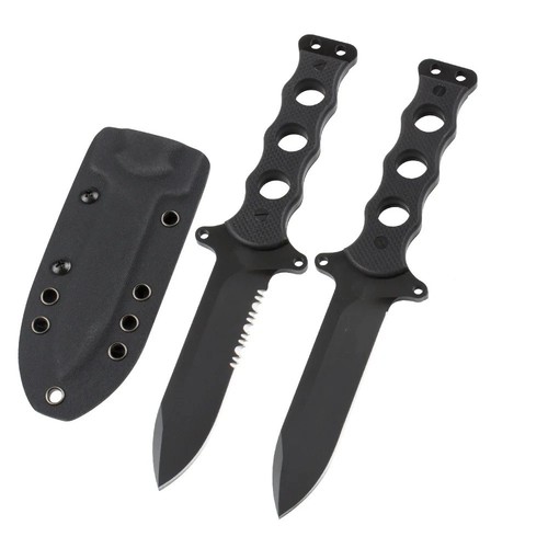 Black Straight Special Ops Knife Tactical Forces Combat Stabbing Military Army - Foto 1 di 16