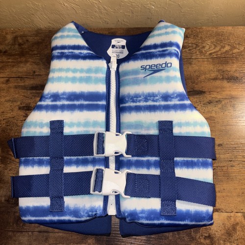 Speedo Youth 50-90 Lbs Life Jacket Full Zipper Excellent Shape