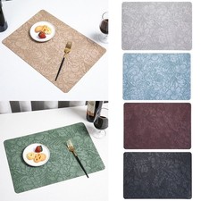 PU Leather Placemats Rectangle Coaster Dining Table Place Mats  Household