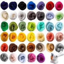 40pcs Felting Wool Roving - Core Wool Roving Bulk Spinning DIY 40Pcs Wool