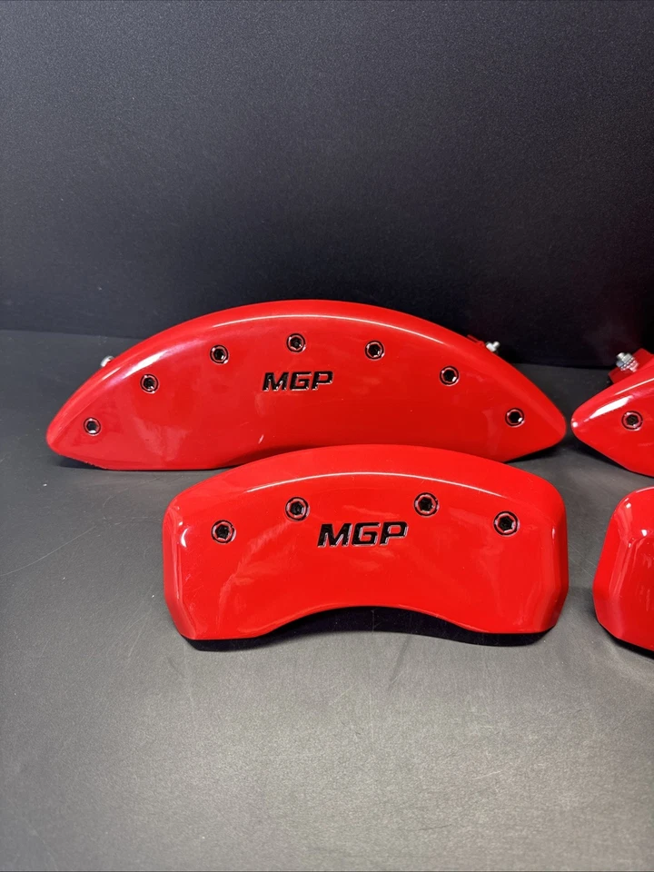 MGP 10241 Red Brake Caliper Covers 4pc Set- Front & Rear, UniversalFit - Image 2 of 4