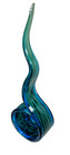 MCM Murano 16" Ribbon Swirl Art Glass Sculpture in Blue & Green Made in Italy