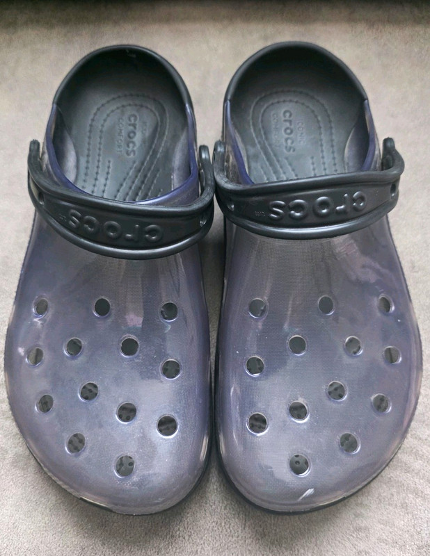 Crocs Classic Clog Sandals Gray/Black US 8Women Slip-On Comfort