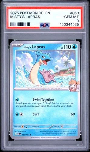 2025 POKEMON DRI EN-DESTINED RIVALS #050 MISTY'S LAPRAS PSA 10