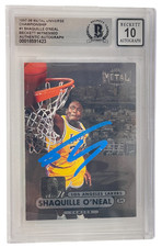 Shaquille O'Neal Signed 1997-98 Metal Universe #1 BAS Slabbed Auto Grade 10
