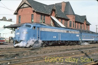 L Original Slide CR Conrail E8A 4256 Sayre PA 1979
