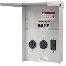 Temporary RV Power Outlet Panel 20/30/50A Weatherproof Electrical Box for Genera