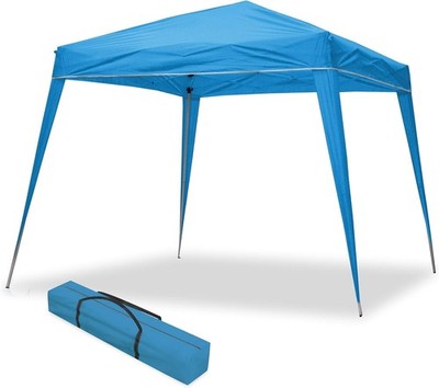 wasabi Faltpavillon, 3 x 3 m, kompakt, blau, wasserdicht, inklusive Wind- und He
